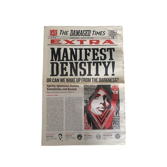 Shepard Fairey THE DAMAGED TIMES Newspaper Obey Giant Poster Promo Art - Picture 1 of 3